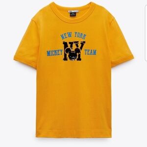 Zara Mickey Mouse Sequin Tee NWT